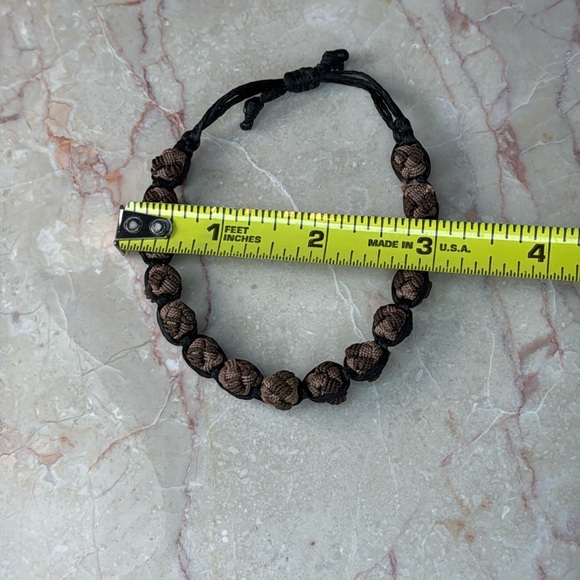 Brown and Black Knotted Adjustable Bracelet - Picture 2 of 3